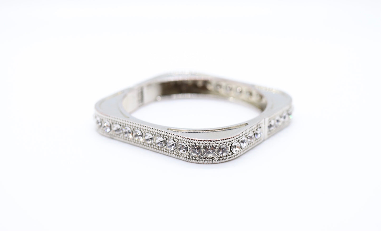 Silver Rhodium Plated w/fine Cut Crystal Brass Based