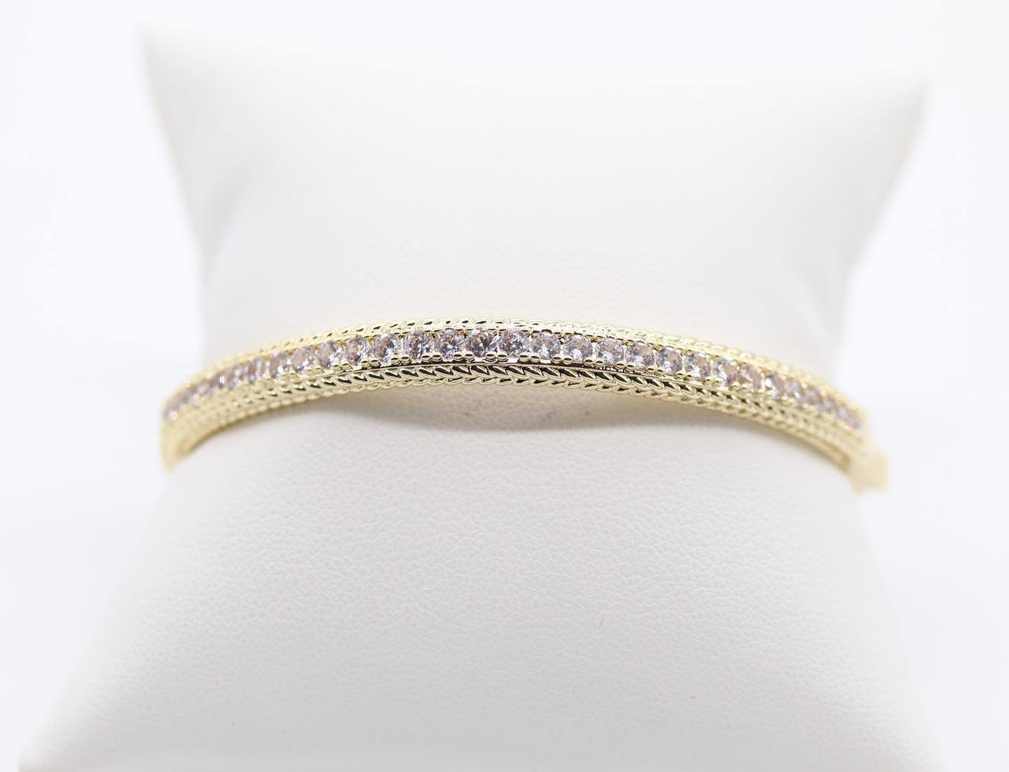 Gold Plated Bangle with CZ Diamonds!!