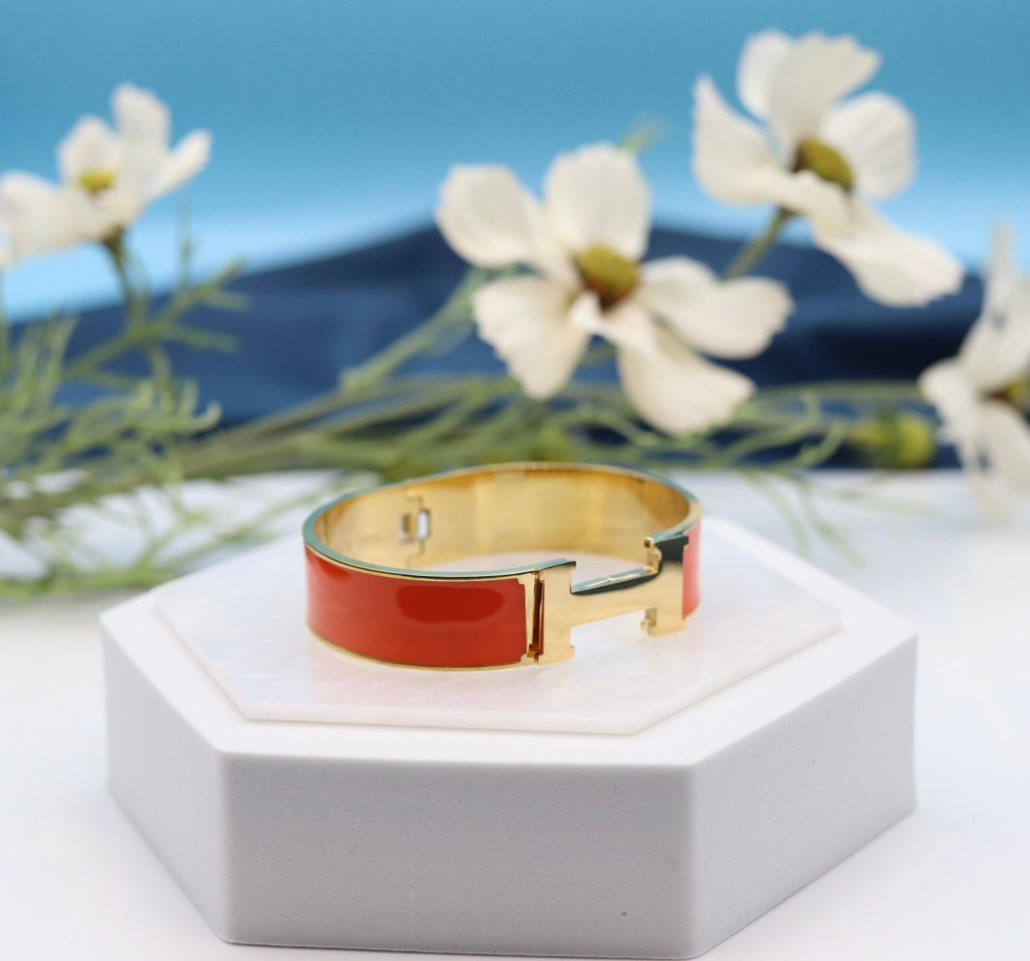 Orange Luxury H-Bangle Bracelet