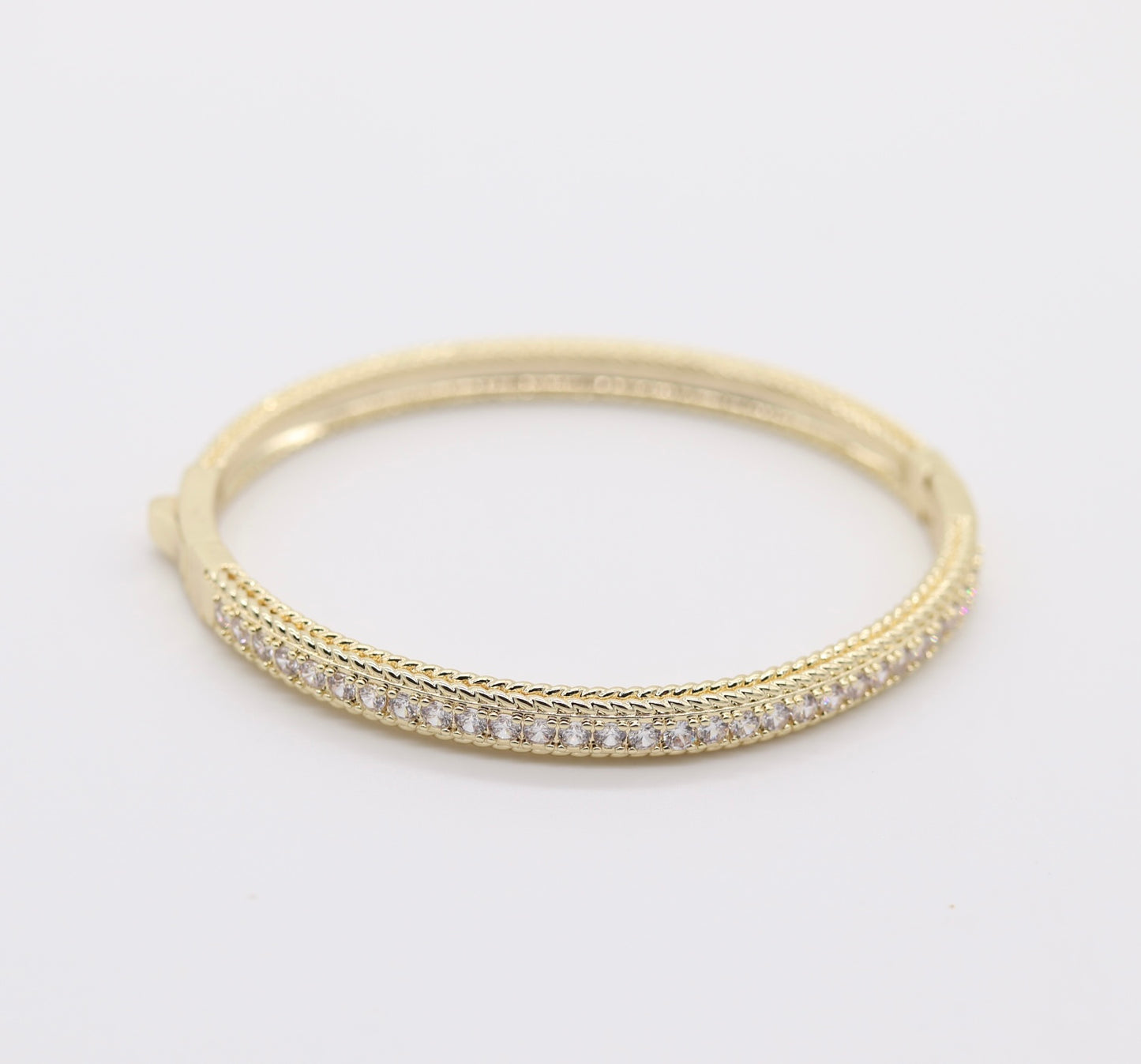 Gold Plated Bangle with CZ Diamonds!!
