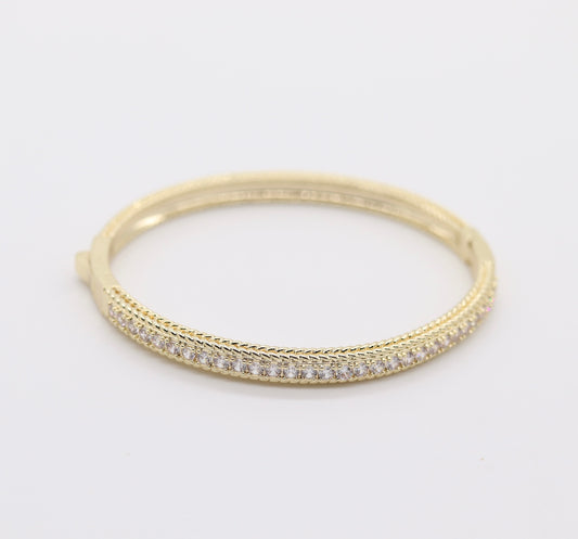 Gold Plated Bangle with CZ Diamonds!!