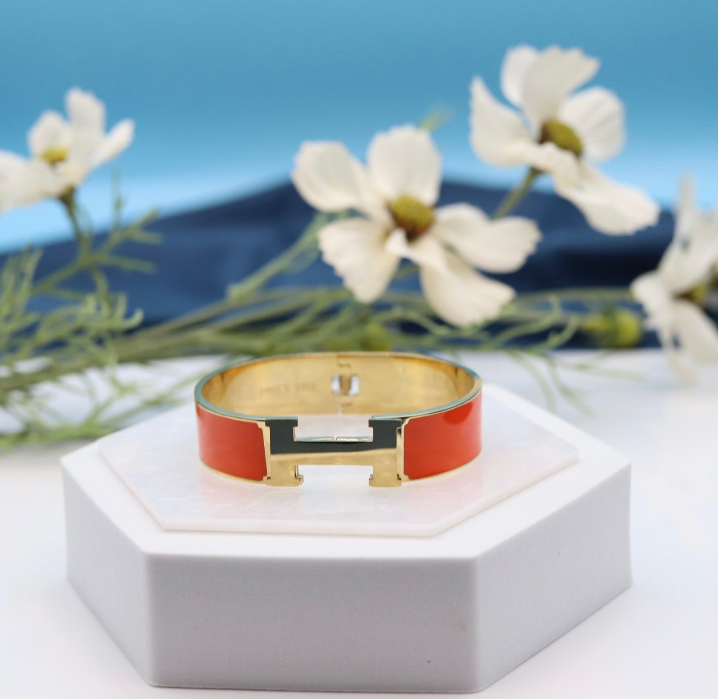 Orange Luxury H-Bangle Bracelet