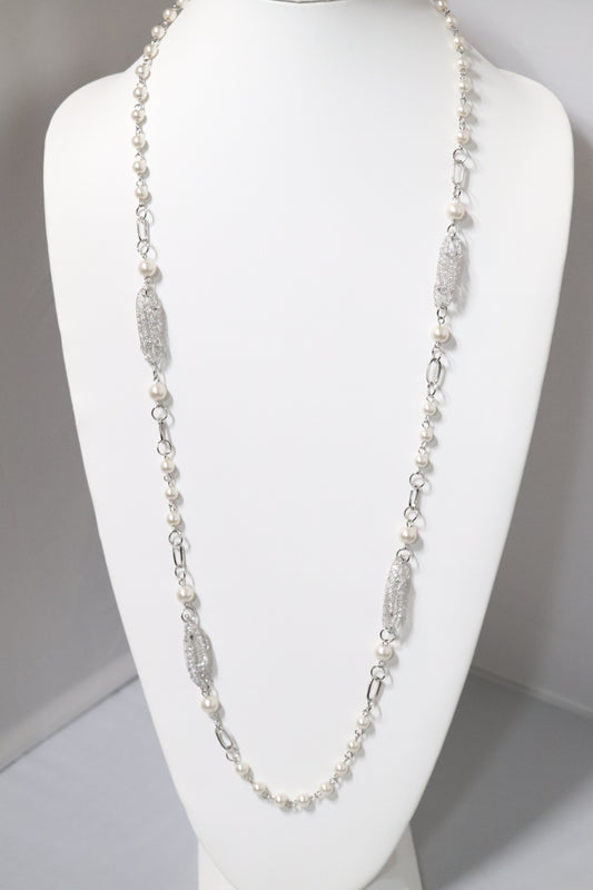 Silver and Pearl Necklace