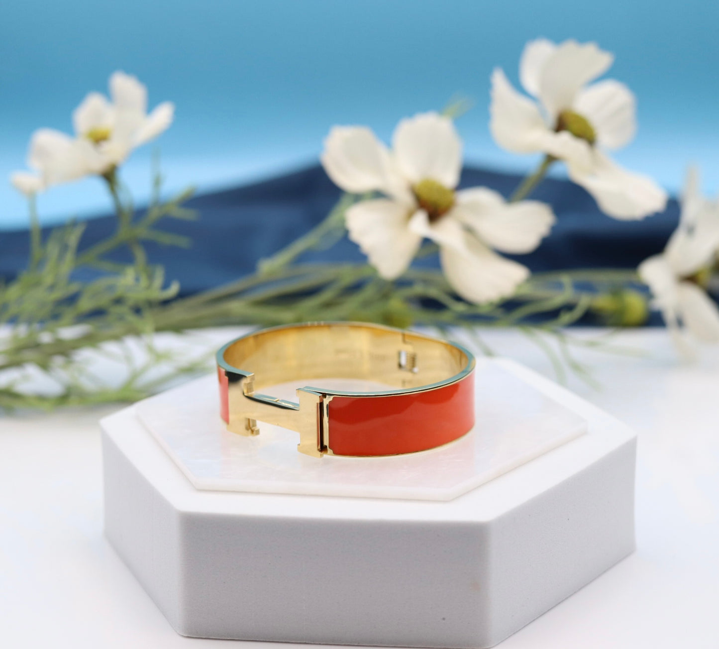 Orange Luxury H-Bangle Bracelet