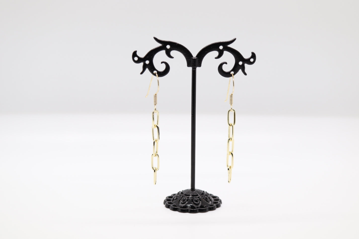 Light Gold Chain Link Dangling Earrings