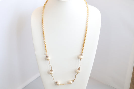 Gold and Pearl Necklace