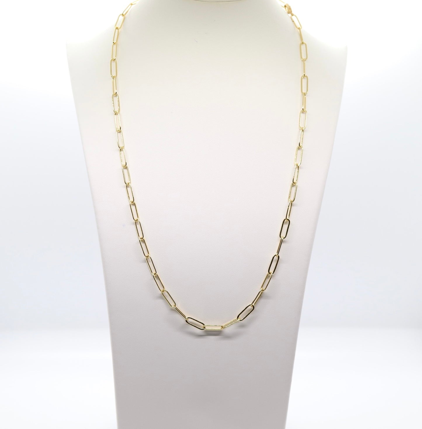24” Thin Paperclip Gold Necklace