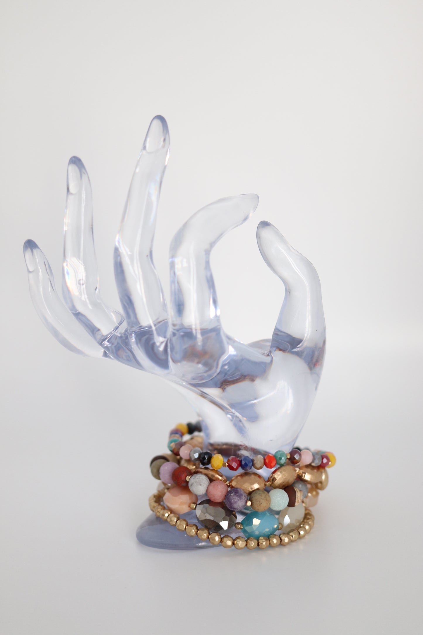 Gold Multiple 5 Piece Mixed Bead Bracelet