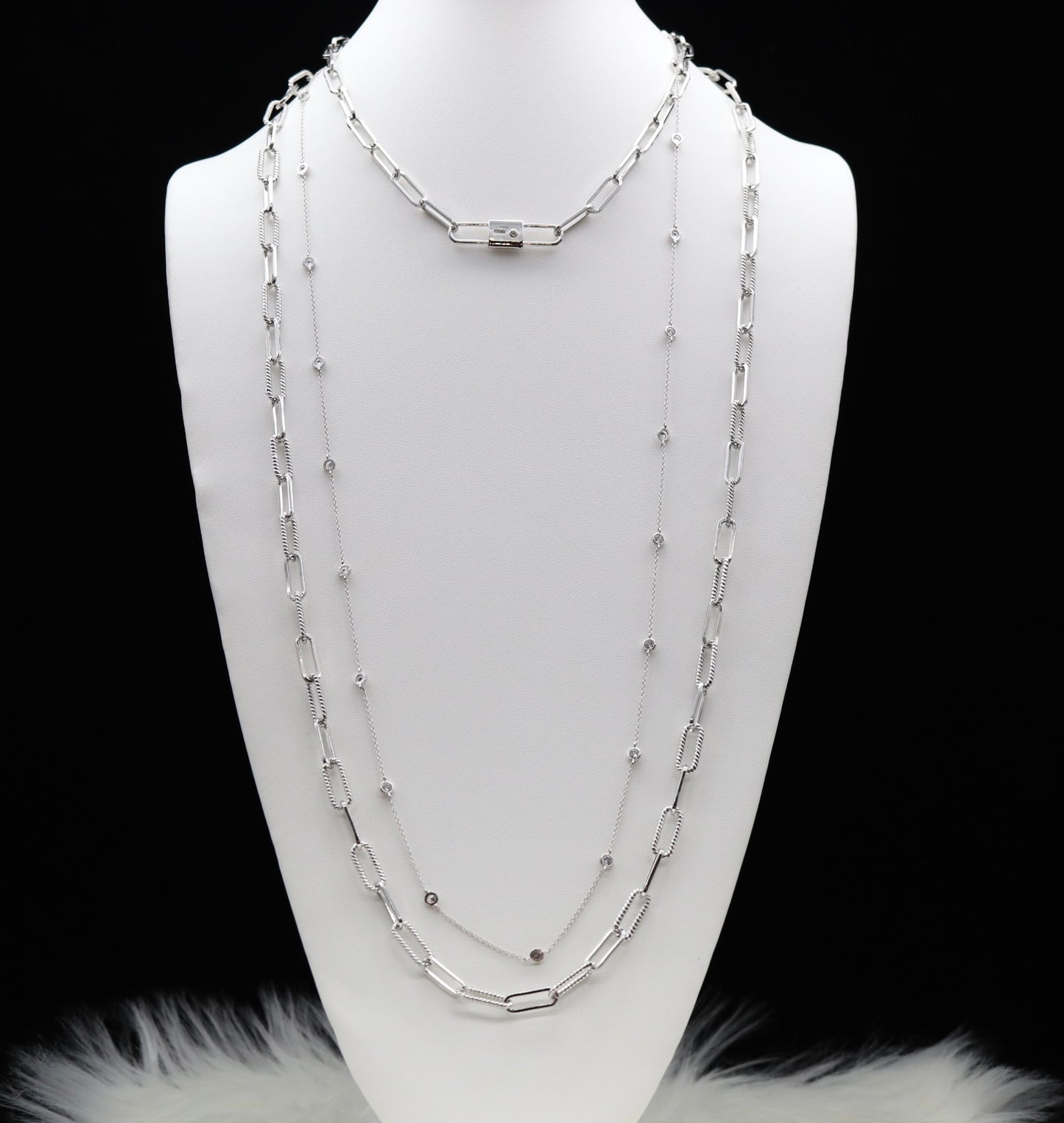 Long Silver Paperclip Necklace