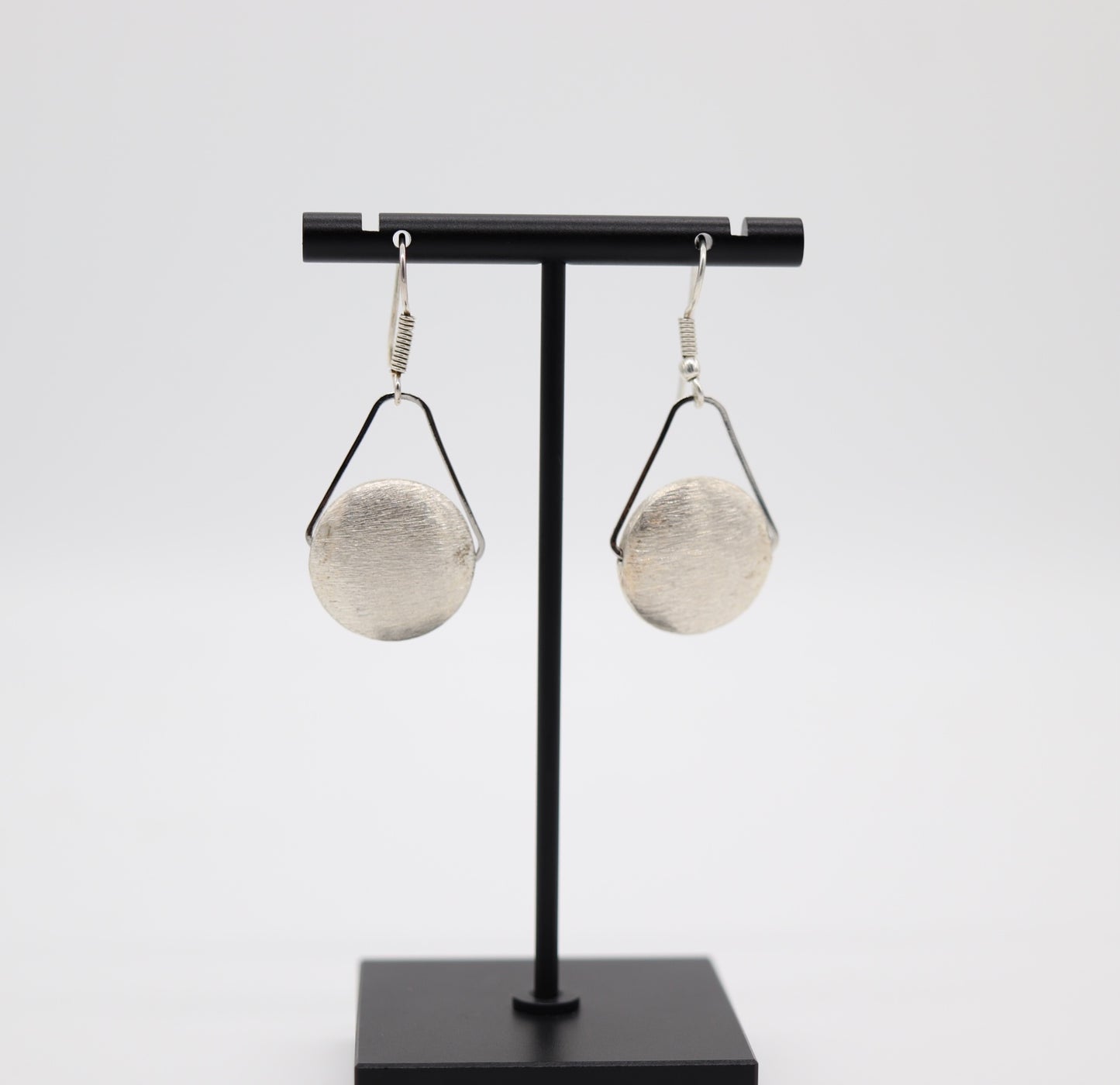 Sterling Silver Round Pendant Earrings