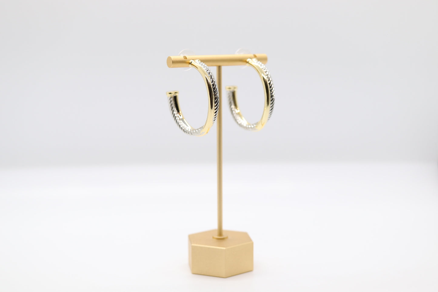 Gold and Silver Rope Earrings