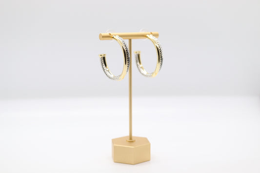 Gold and Silver Rope Earrings