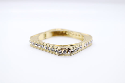 Gold Rhodium Plated w/fine Cut Crystal Brass Based