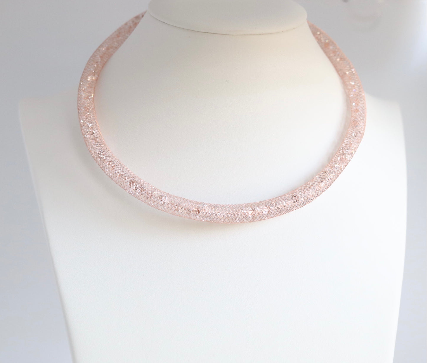 Rose Gold Loop Sparkle Necklace