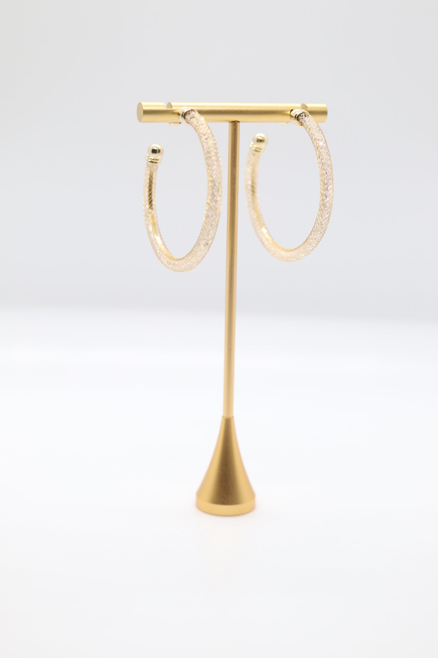 Gold Austrian Crystals Hoop Earrings
