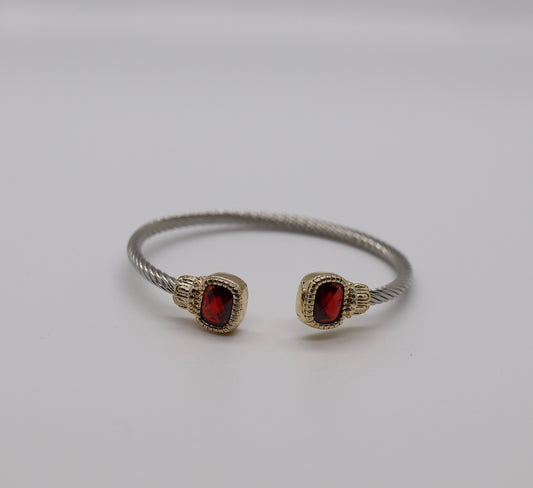 RubyRed End Cap Rope Cuff Bracelet