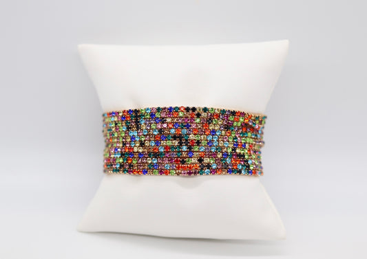 Gold Multi Crystal 12 Piece Bracelet Set