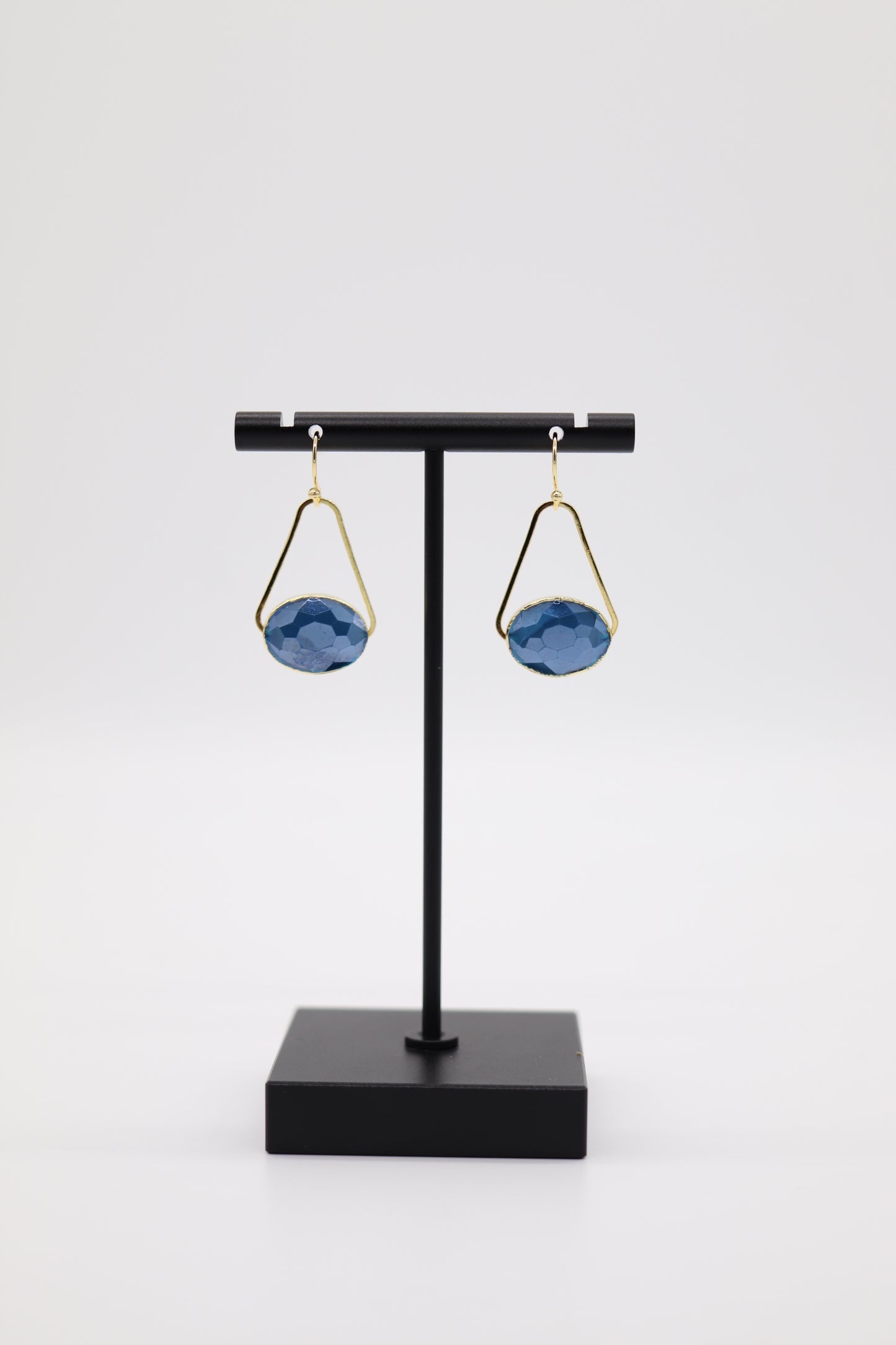 Gold Sapphire Dangling Earrings
