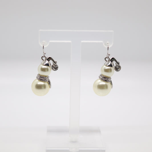 Pearl Snowman Earring