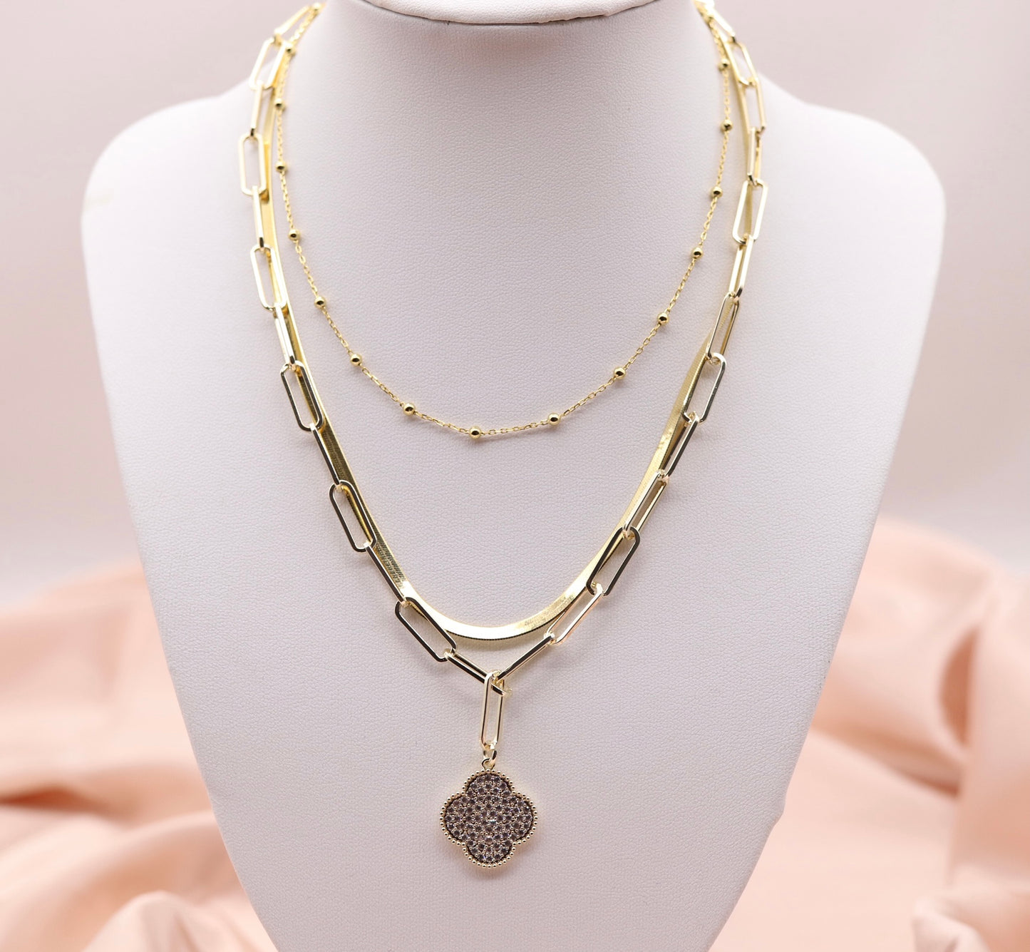 Gold Plated Layered Necklace