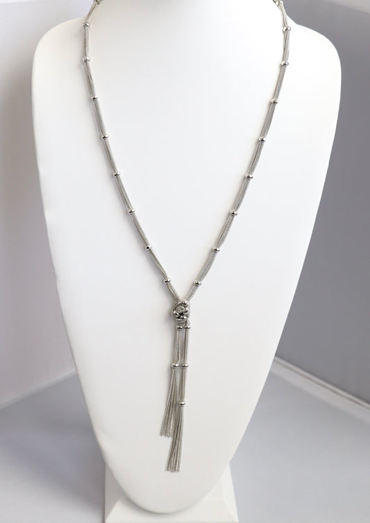 Silver Tone Knotted Necklace