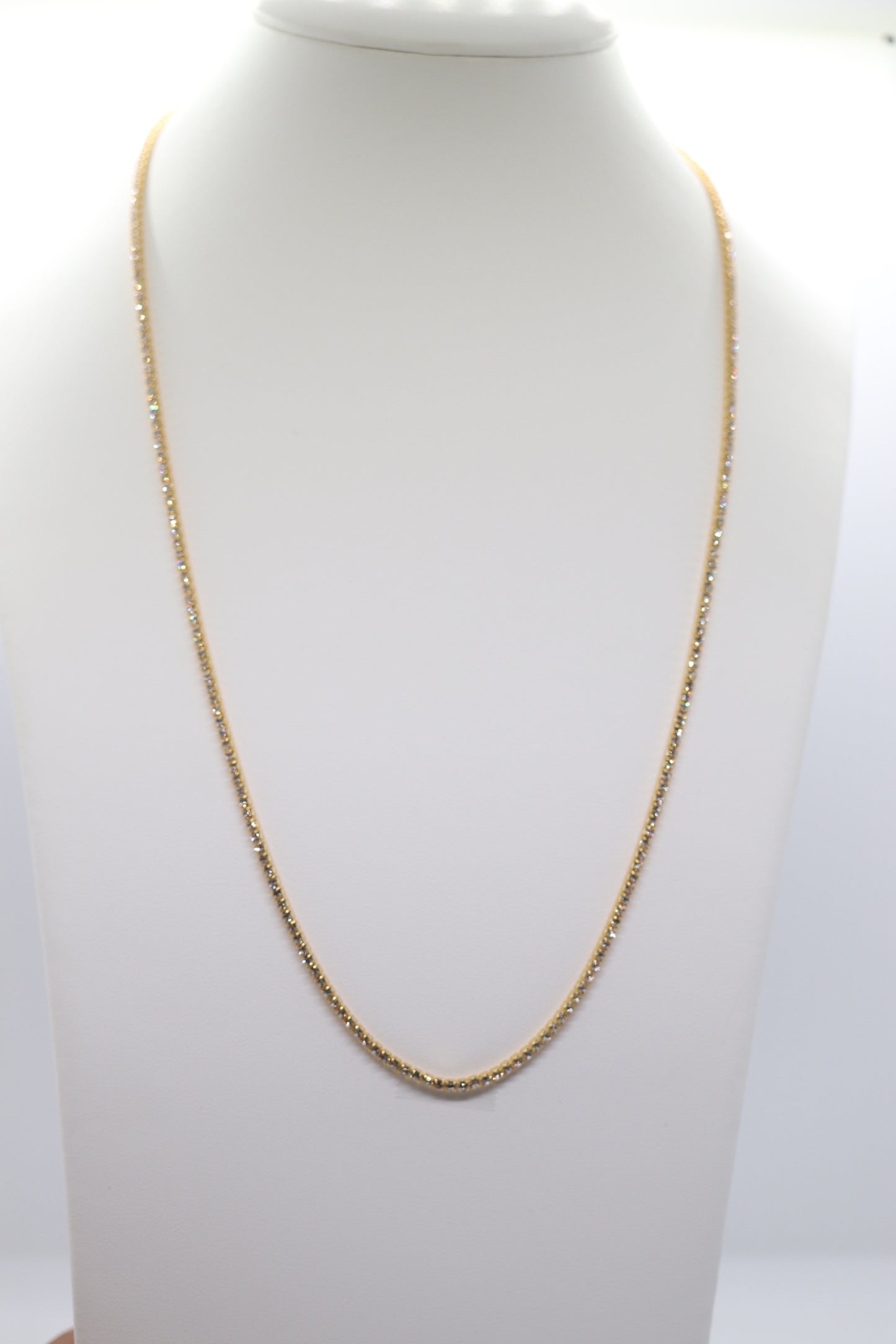 Long Gold CZ Tennis Necklace