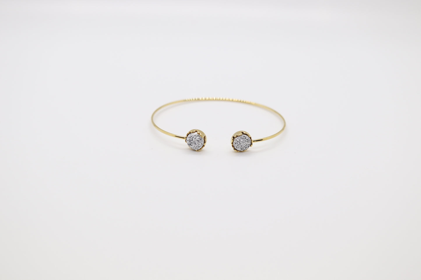 White Bracelet with CZ End Knots