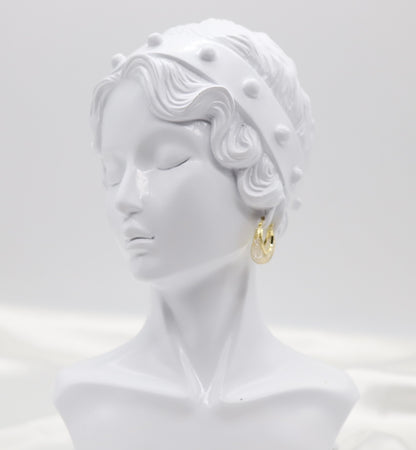 Textured Diamond-Cut Gold Hoop Earrings