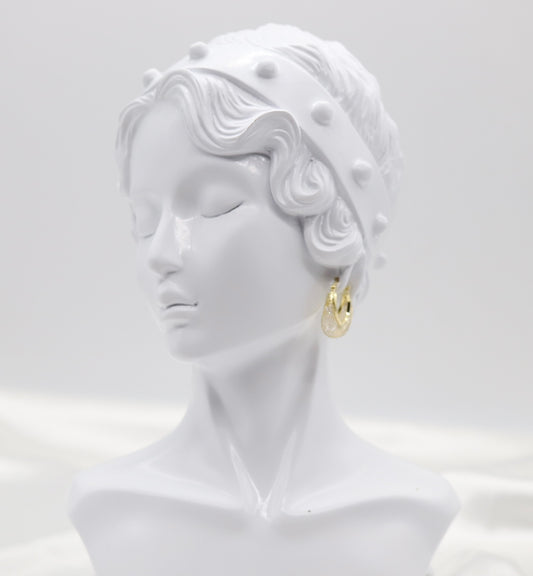Textured Diamond-Cut Gold Hoop Earrings