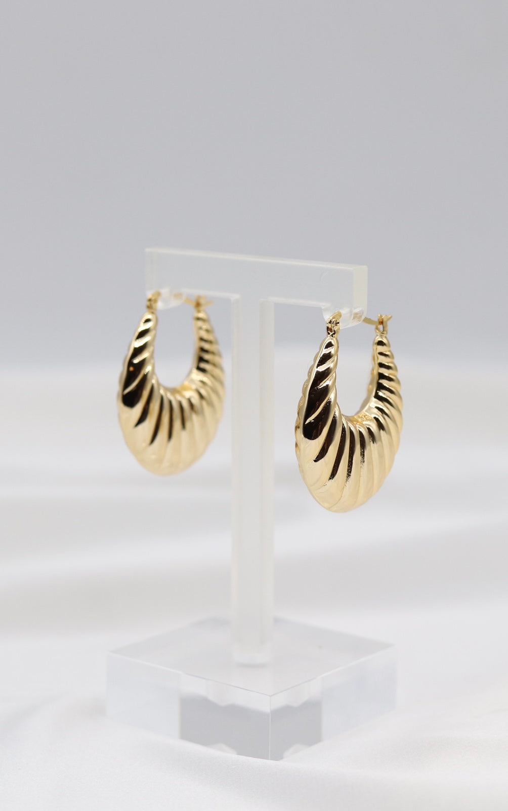 Golden Swirl Statement Hoop Earrings