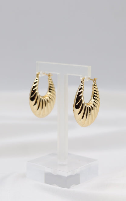Golden Swirl Statement Hoop Earrings