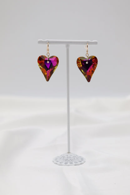 Pink Heart Shaped Glass Stone