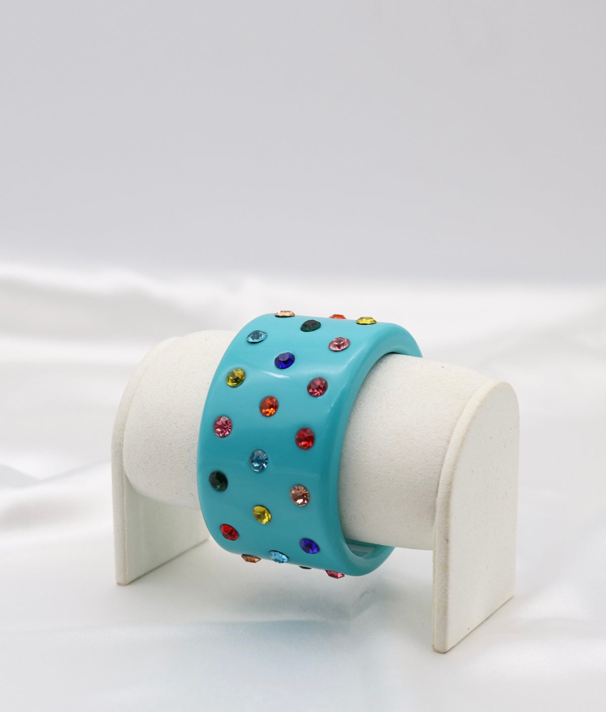 Turquoise Multicolor Crystal Acrylic Cuff Bracelet