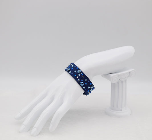 Midnight Elegance Italian Bracelet with Swarovski Crystals