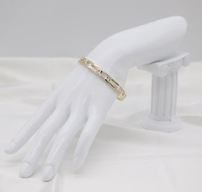 Gold Pavé Link Bangle Bracelet