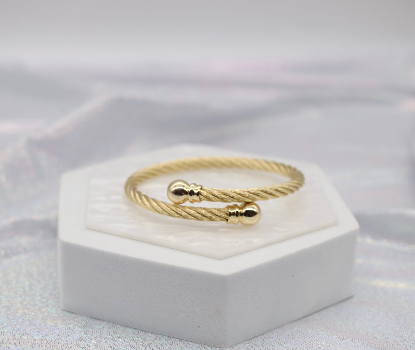 Gold Rope Cuff Bracelet