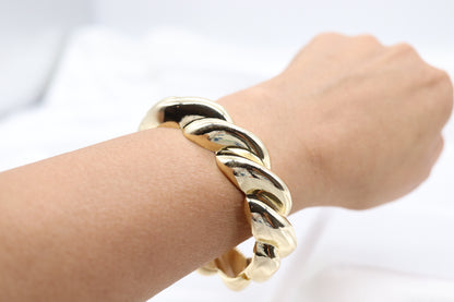 Gold Twisted Hinged Bracelet