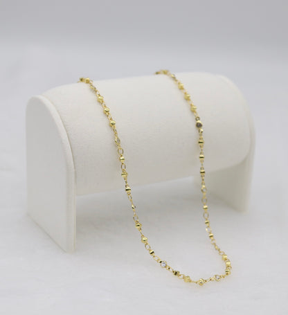 Delicate Gold Beaded Chain Necklace
