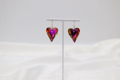 Pink Heart Shaped Glass Stone