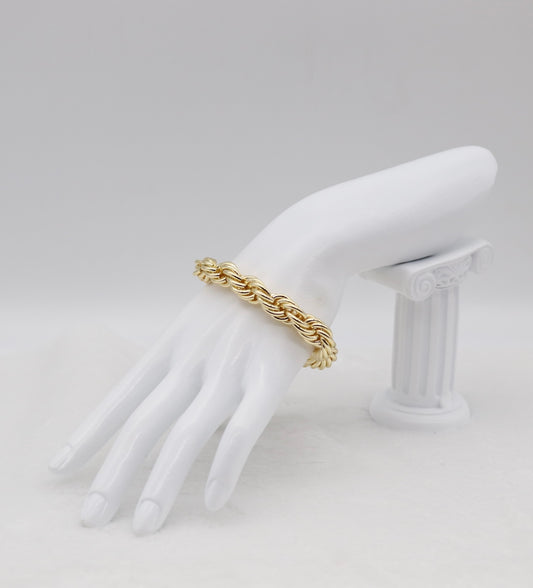 Twisted Rope Gold Bracelet – Classic Statement Piece