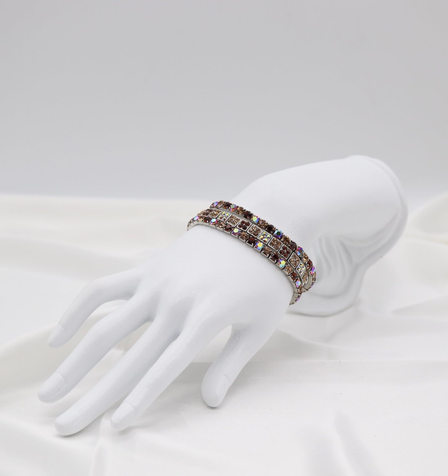 Amethyst Mosaic Square-Set Crystal Bracelet
