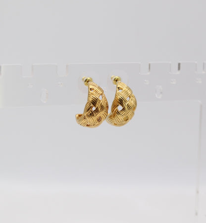 Woven Gold Statement Earrings
