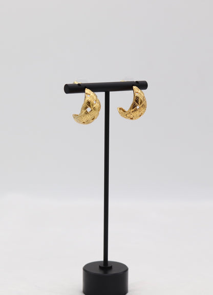 Woven Gold Statement Earrings
