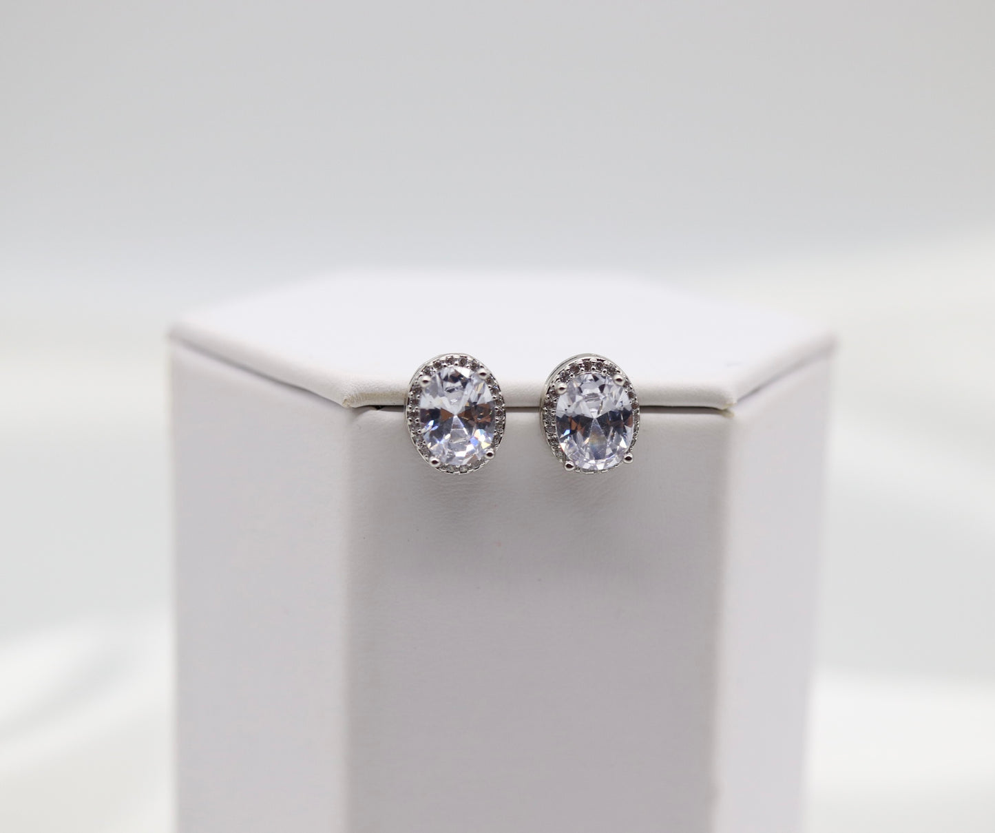 Cubic Zirconia Silver Post Style Earrings