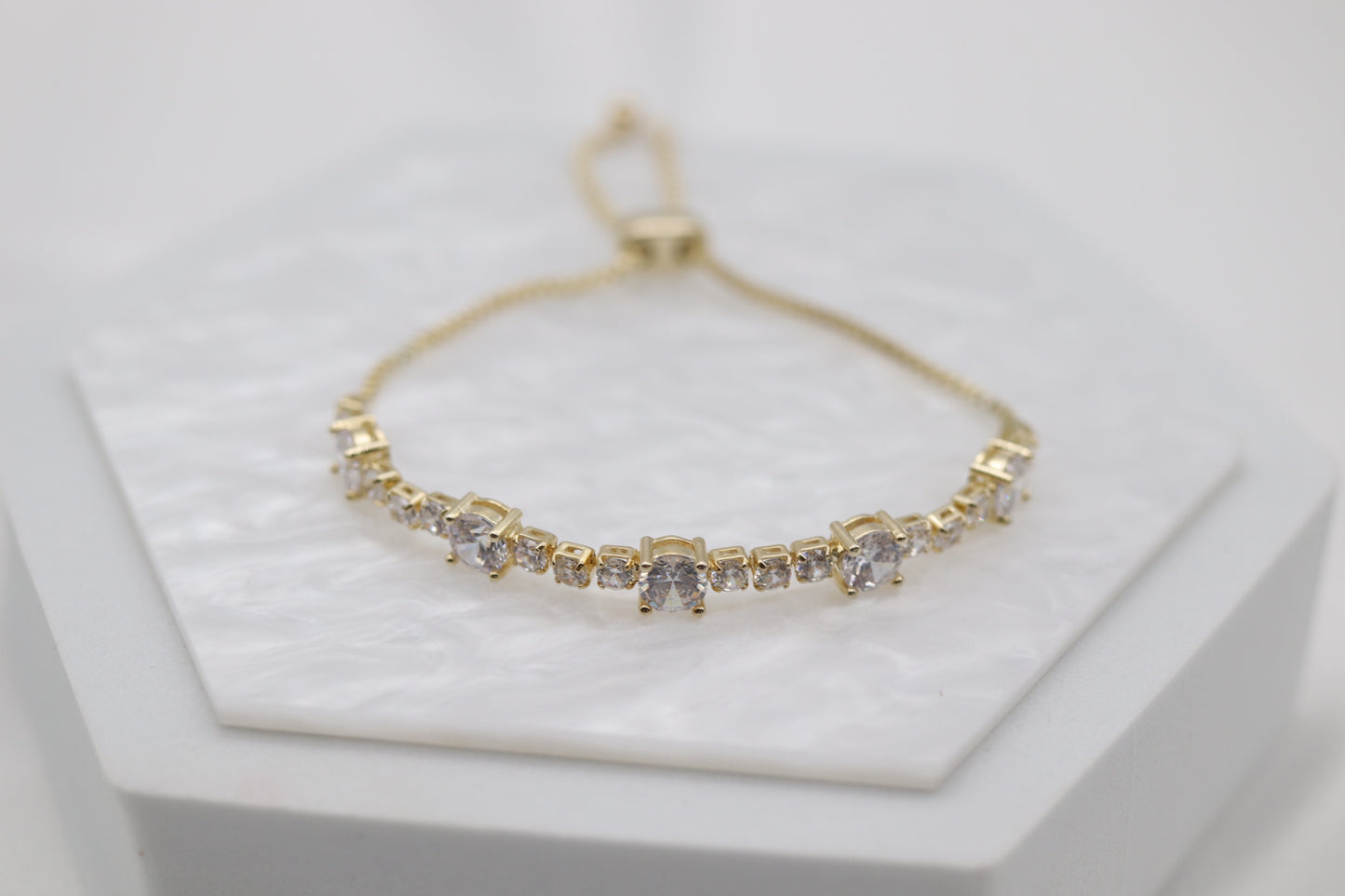 Radiant CZ Gold Tennis Bracelet