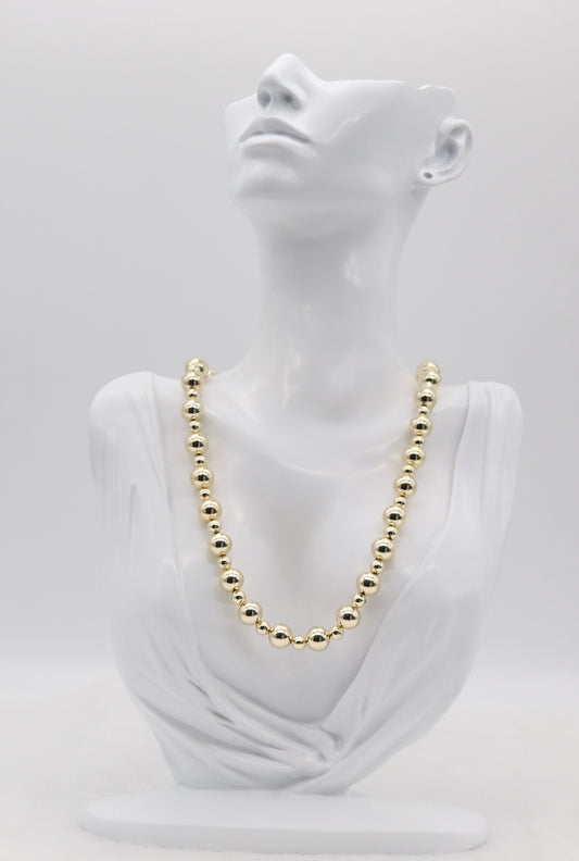 Gold Beaded Statement Necklace