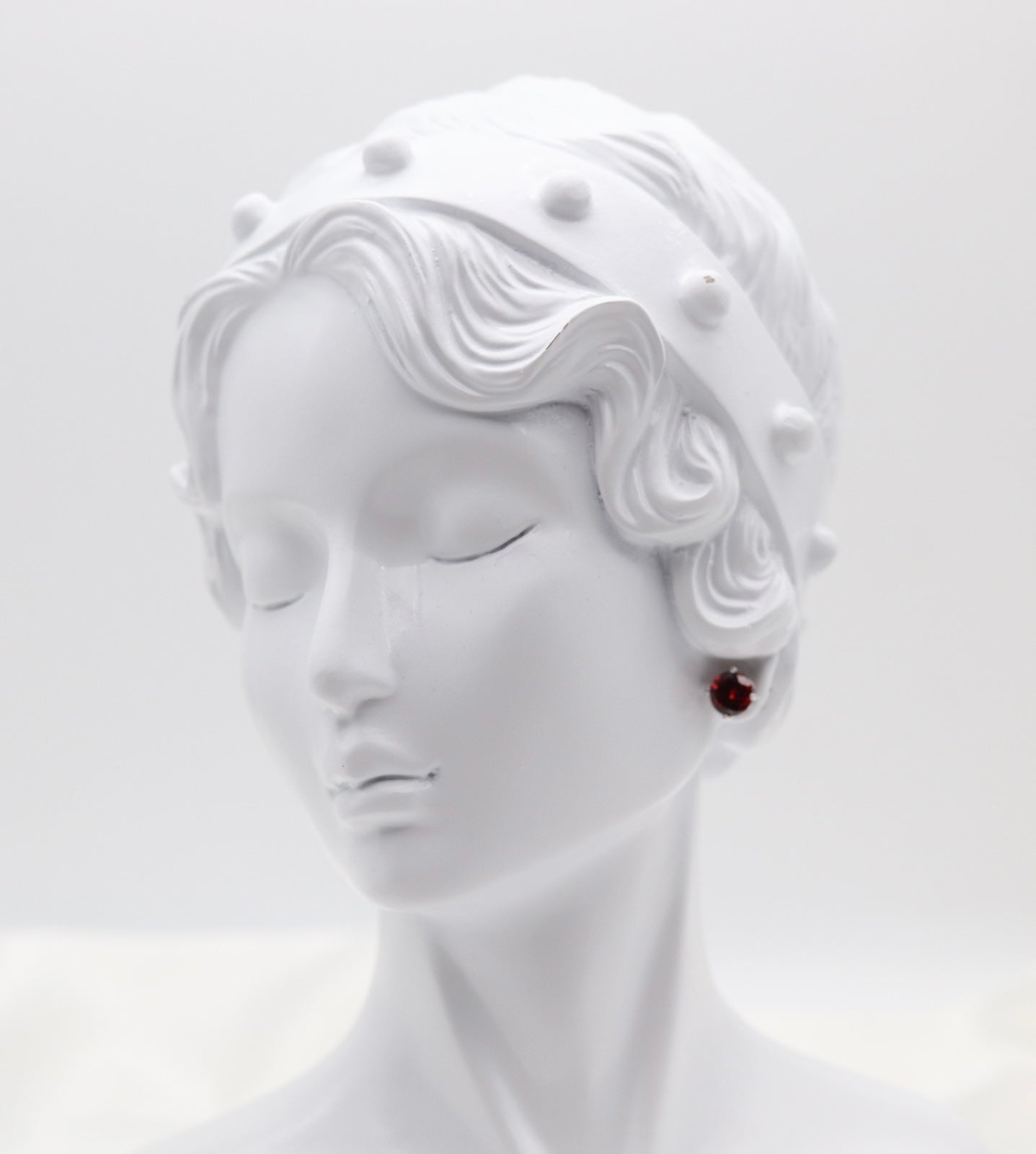 Ruby Red Crystal Stud Earrings – Classic Round Solitaire Studs