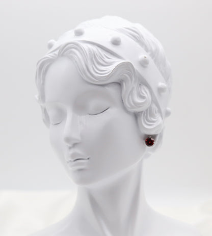 Ruby Red Crystal Stud Earrings – Classic Round Solitaire Studs