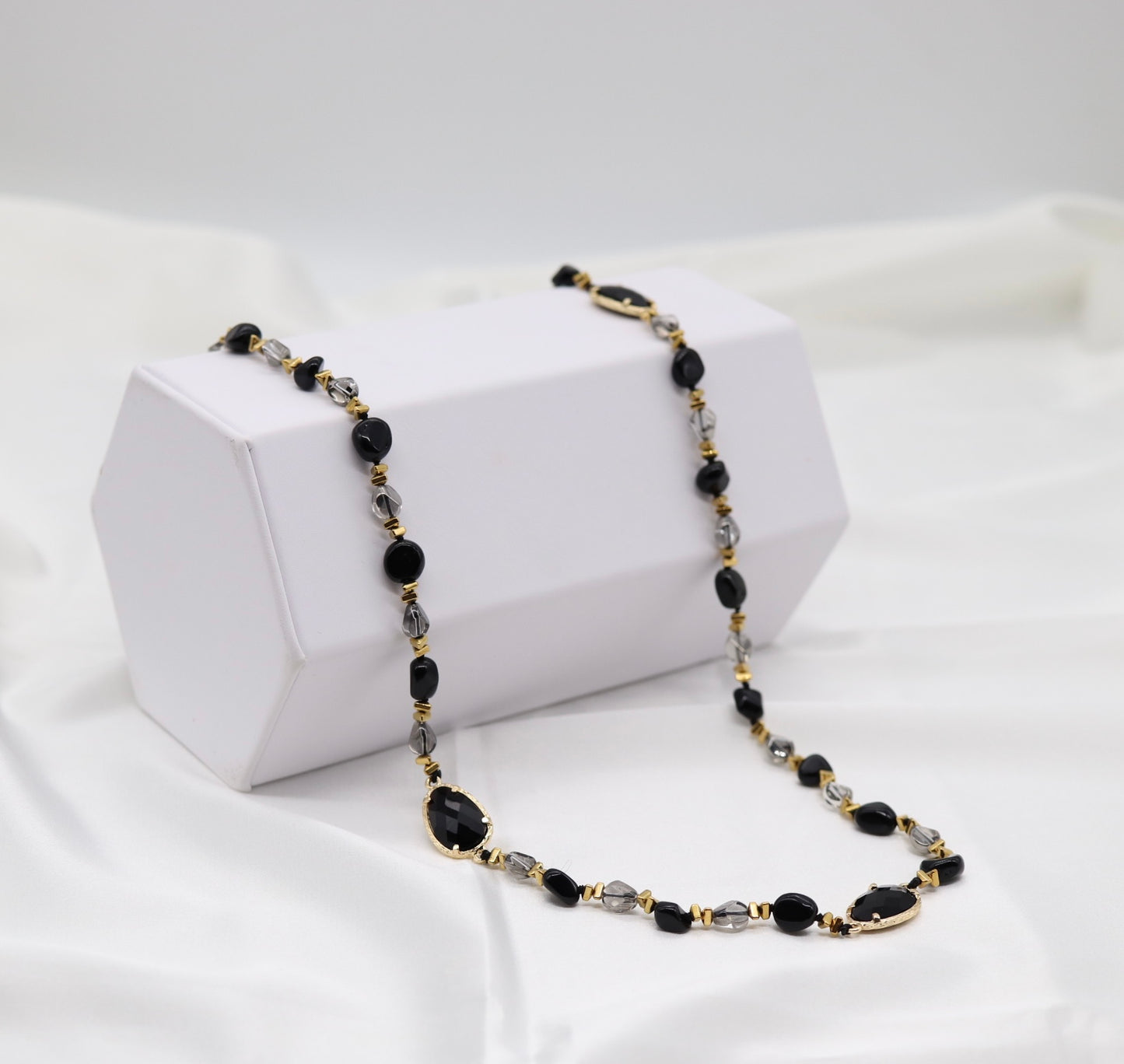 Midnight Elegance Black Crystal Necklace
