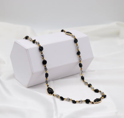 Midnight Elegance Black Crystal Necklace